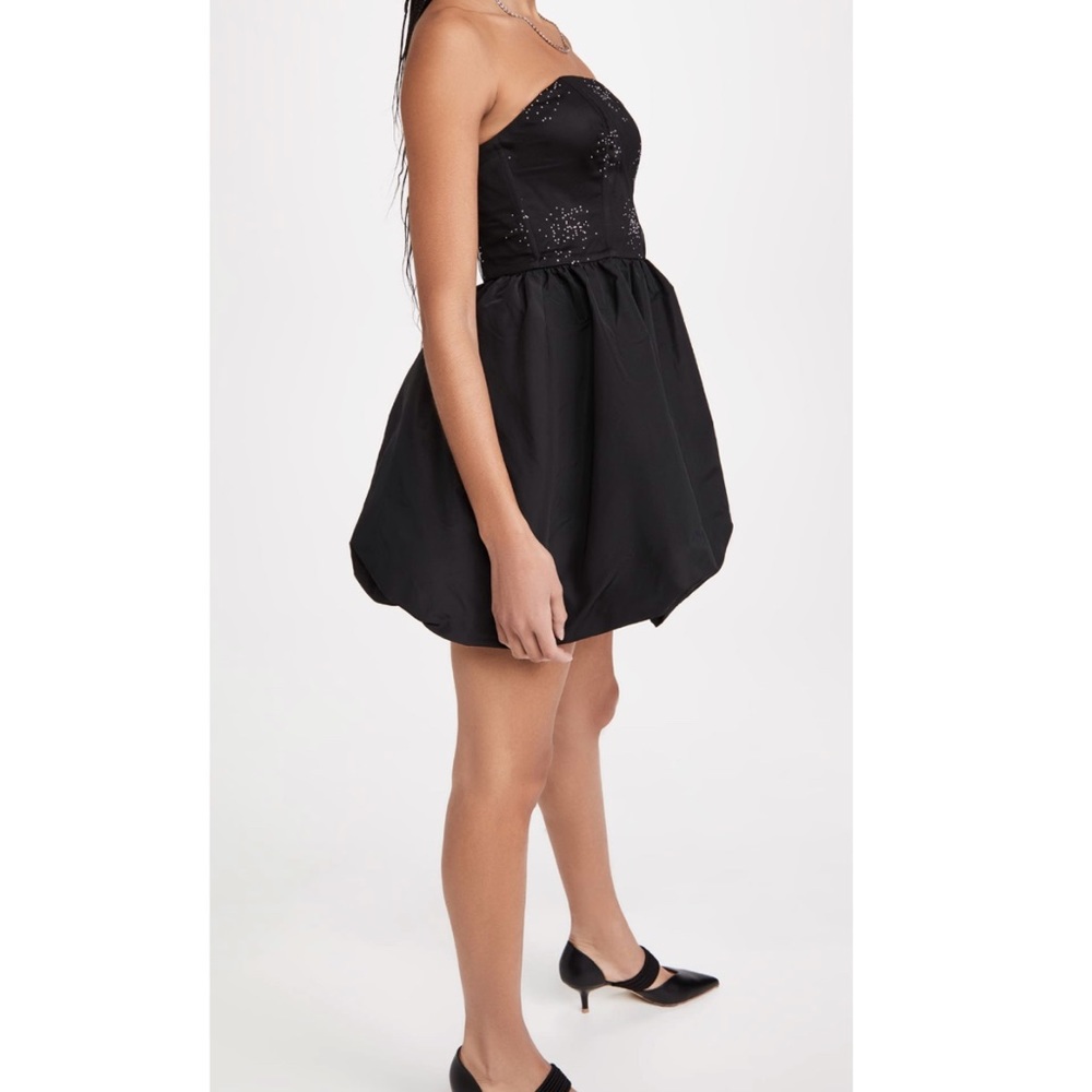 RAMY brook Liana black silver sparkle strapless corset bubble hem mini dress - Picture 4 of 14